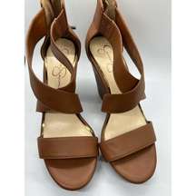 Jessica Simpson Brown Wedge Sandals Size 9M Strappy