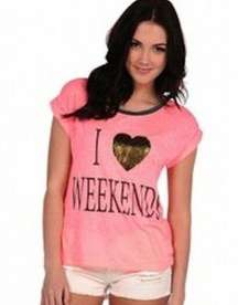 Vintage Havana t-shirt I love weekends‎ size S