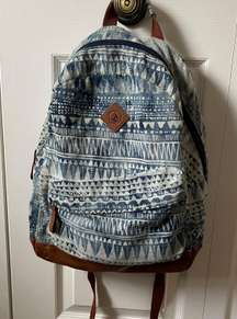 Blue And White Backpack