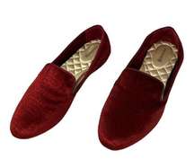 Birdies Starling Python Embossed Red Velvet Loafer Size 7.5