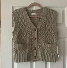 Redone Wool Twisted Vest Cardigan Size Small