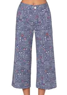 Chase The Rainbow Elmar Pant 6 Navy Blue Cropped Wide Leg