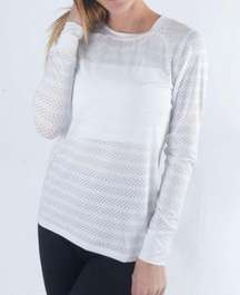 Active Chill Perforated Long Sleeve Top White Size M