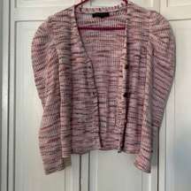 Puff sleeve Andrew Marc shades of pink cardigan