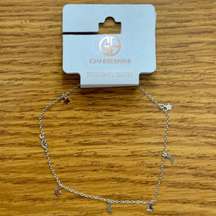 Sterling Silver Chain Moon Star Dangle Anklet