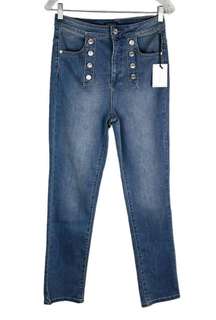 1.State High Rise Button Front Skinny Jeans 28 New