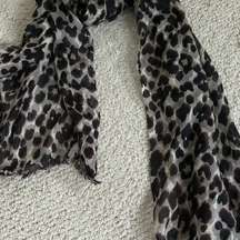 Leopard Print Cotton Tan Brown Scarf