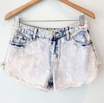 Mossimo Denim High Rise Acid Wash Short Shorts 6/28