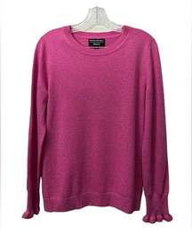 Banana Republic Filpucci Italian Yarn Pink Sweater Cashmere Merino Wool Medium