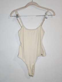 NWT N:Philanthropy Cream Snap Close Women Small Stretchy Bodysuit Neutral