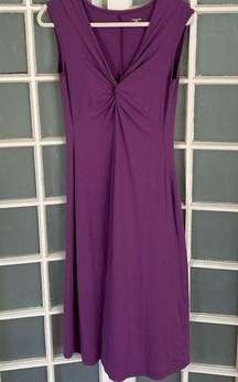 Purple Seabrook Bandha Twist Front V-Neck Hiking Activewear Dress Sz L