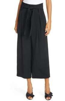 JASON WU Black Belted Crop Wide Leg Trouser Pants Size 6 NWT $450