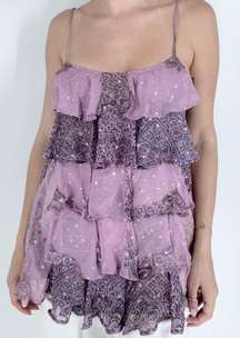 Plenty by  Lavender Silk Ruffle Tank Size 8