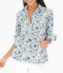 Tuckernuck The Shirt Rochelle Behrens Floral Pullover Button Down Top Size Small