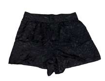 Black Animal Print Embossed Shorts