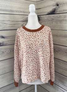 Loft  Floral Cozy Terry Crewneck Sweatshirt