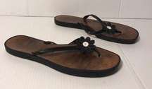 Coach flat leather slide sandals size 9