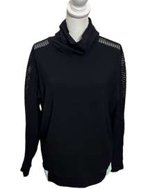 Alala Slice Pullover Sweatshirt Black Mesh Long Sleeves Womens Size Medium M