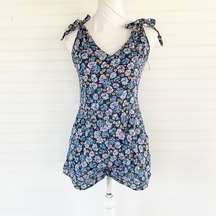 Miley Cyrus Blue Floral Romper Size Medium