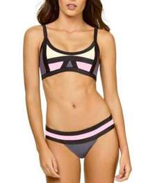 NWT PilyQ Women's Amethyst Color Block Banded Full Swim Bottom- Size Small