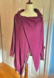 She + Sky Purple Wrap Sweater Size Medium