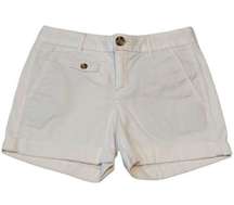 Women's VTG Y2K Banana Republic White Twill Shorts Size 00 EUC #6141