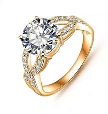 Gold Austrian Crystal Infinity Ring