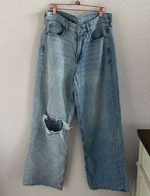 Skater Jeans Distressed Denim Skate Wide Leg 8