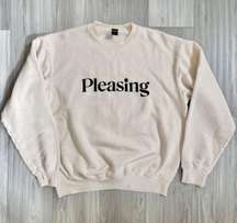 NWOT  Pleasing Crewneck Sweatshirt Size Large Cream Black