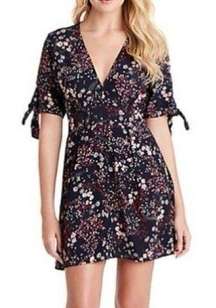 Jessica Simpson Womens Size S Floral Brooklyn Tie Up Button Mini Dress NWT