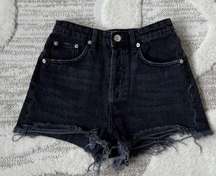 High Waisted Black Jean Shorts