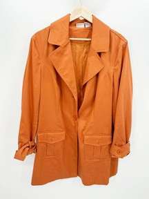 Spiegel Women's Orange Peacoat Jacket Hoodless Cotton Blend Size 16W