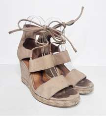 Frye Roberta Ghillie Wedge Size 6 Women’s Tan Leather