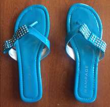 Blue Sandals With The Glitter Bows