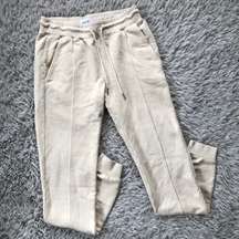 Fleece Front Seam Jogger in Bone S