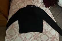 Black Turtle Neck Crop Top