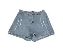 Blue Distress Denim Disco Shorts