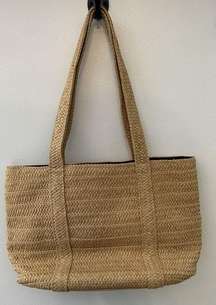 Draper James Everyday Woven Straw Shoulder Purse Natural Tote Bag Beach Resort