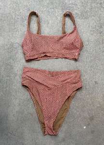 Offline Brown Polka Dot 2-Piece Bikini Set