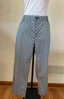 Khakis & Company womens geometric print Cropped pants size 16