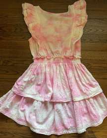 Pink and white boem dress