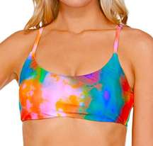 RAISINS Juniors' Tie Dye Twist Back Padded Selah Bikini Top Size XL NWT