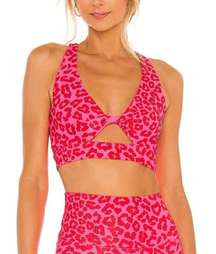 Twist Sports Bra in Famous High Risk Red Leopard Size Small