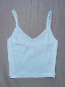 sky blue tank with bow