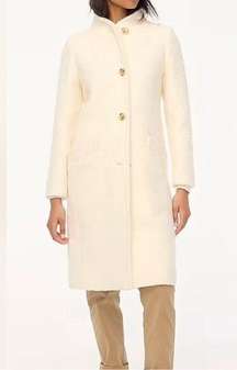 J. Crew NWT Textured Wool Blend Coat in Ivory Size 8