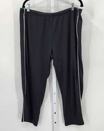 Black White Wide Leg Capri Pants Pull Up XL