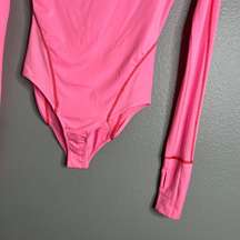 NWT We Are HAH Gloves Off One Piece Long Sleeve Swimsuit Bodysuit Pink XS