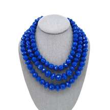 Sugarfix by Baublebar Necklace Royal Blue Multi Strand Faceted Bead Statement