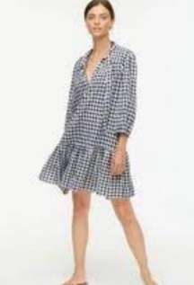 Beachwear Beach Tunic Coverup in GinghamTie Front Navy