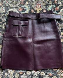 Genuine leather Skirt (purple)